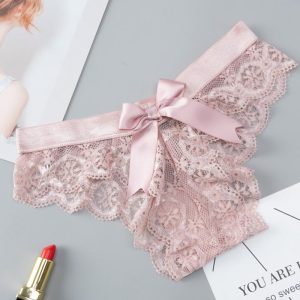 Bowknot Decor Crochet Lace Skinny Panty, Panties, chicme - Women's Fashion Online