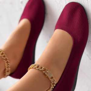 Comfortable Knit Casual Loafers, Slip-on, chicme - Women's Fashion Online