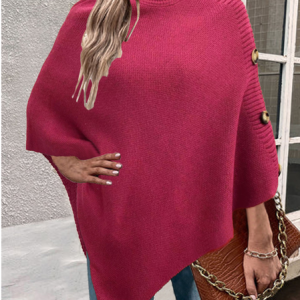 Women Knitted Plain Sleeveless Comfy Casual Sweater, Sweaters, color:Deep Pink|size:XL, Noracora