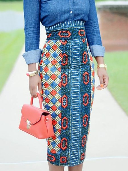 Abstract Regular Fit Urban Skirt, Skirts, color:As Picture|size:XXL, Stylewe