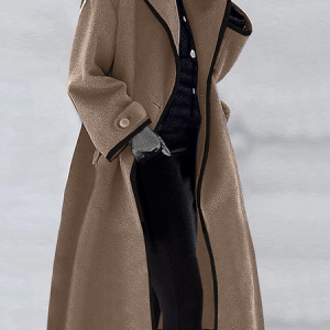 Shawl Collar Loose Casual Coat, Coats, color:Camel|size:5XL, Noracora