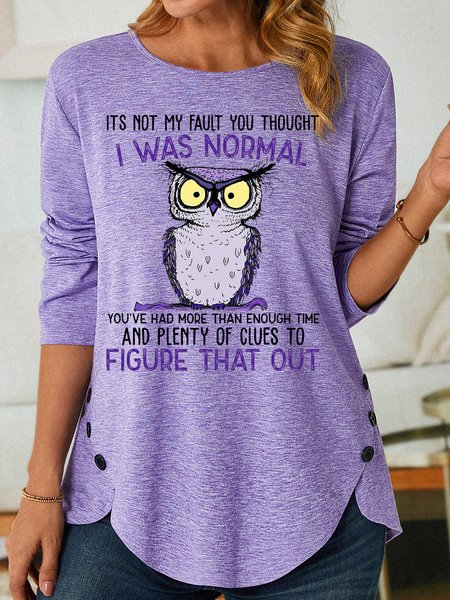Womens Funny Letter Casual Long Sleeve Top, Long sleeves, Lilicloth.com
