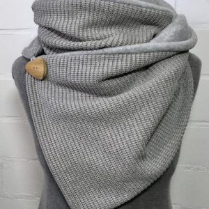 Gray Casual Plain Knitted Scarf, Scarves, color:Gray|size:One-size, Noracora