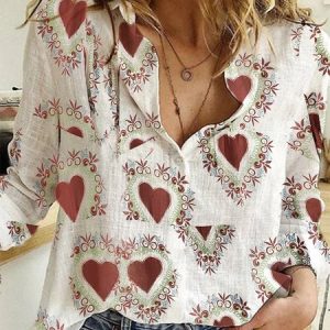 White Casual Cotton Printed Blouse, Shirts & Blouses, color:White|size:3XL, JustFashionNow