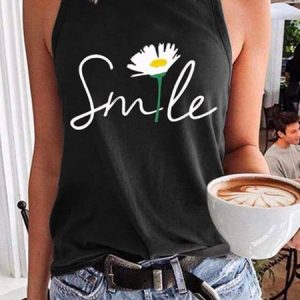 Mother's Day Theme Floral Text Print Spring New Explosive Ladies Sleeveless Tank Top T-Shirt, Tank Tops & Camis, Roselinlin - Online Catalog