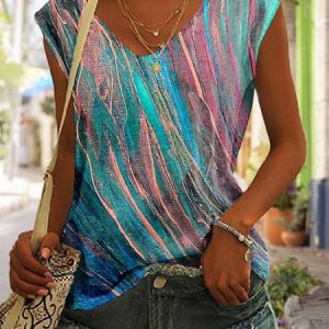 JFN Casual Ombre Loose T-Shirt, JustFashionNow Tanks & Camis, color:Green|size:XXL,