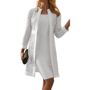 Lace Party Regular Fit Wedding Dress, Formal Dresses, color:White|size:4XL, JustFashionNow