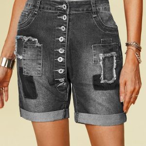 Holiday Denim Denim shorts, Shorts, color:Black|size:5XL, JustFashionNow