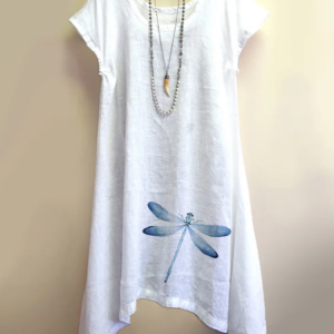 Regular Fit Crew Neck Vacation One-Piece Dress, Dresses, color:White|size:3XL, JustFashionNow