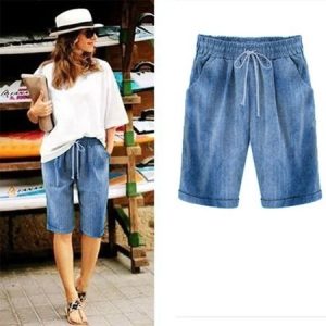 Denim Casual Solid Denim shorts, Shorts, color:Blue|size:XXL, JustFashionNow