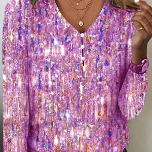 V Neck Casual Loose T-Shirt, T-Shirts, color:Pink|size:XXL, JustFashionNow