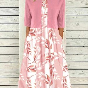 Floral Elegant Two-Piece Set, Casual Dresses, color:Pink|size:XXL, JustFashionNow