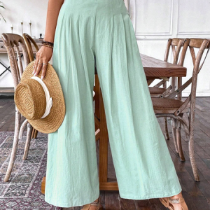 Loose Simple Pleated Cotton Pants, Pants, Roselinlin - Online Catalog