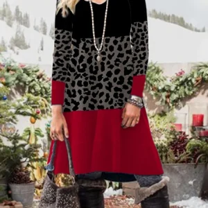 Loosen Crew Neck Knitting Dress, Dresses, color:As Picture|size:3XL, JustFashionNow