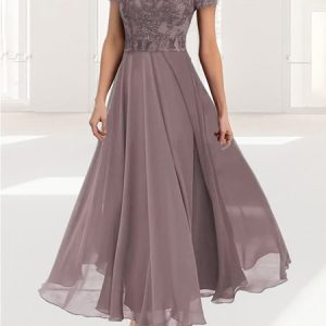 Elegant Lace Regular Fit Dress, Dresses, color:Blue|size:XXL, JustFashionNow