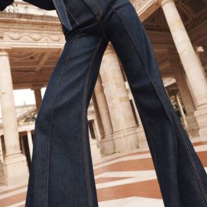 Daily High Waist Denim Flare Leg Jeans, Jeans, color:Blue|size:S, JustFashionNow