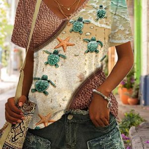 Marine Life Casual T-Shirt, T-Shirts, color:Multicolor|size:XXL, JustFashionNow
