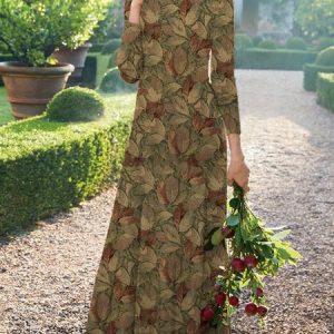 Floral Loosen Round Neck Knitting Dress, Dresses, color:As Picture|size:3XL, JustFashionNow