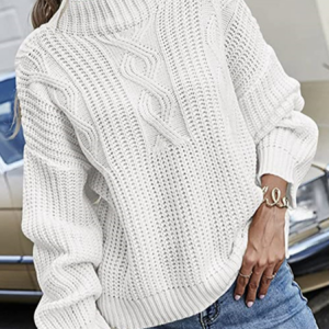 Casual Plain Wool/Knitting Sweater, Sweaters, color:White|size:3XL, JustFashionNow