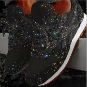 JFN  Women Muffin  Rhinestone New Crystal  Platform Sneakers, Sneakers, color:Black|size:US 11, JustFashionNow