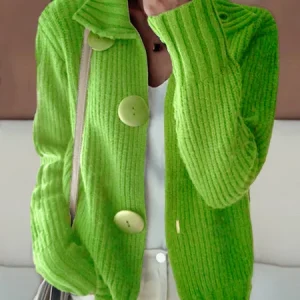 Simple Loose Shawl Collar Plain Cardigan, Sweaters, color:Lightgreen|size:XXL, JustFashionNow