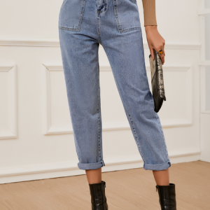 Denim Regular Fit Casual Plain Jeans, Jeans, color:Blue|size:XXL, JustFashionNow