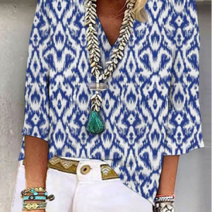 V Neck Vacation Short Sleeve Top, Shirts & Blouses, color:White|size:XXL, JustFashionNow