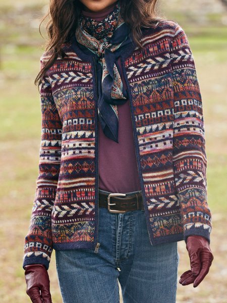 Casual Loosen Tops, Cardigans, color:Multicolor|size:3XL, JustFashionNow