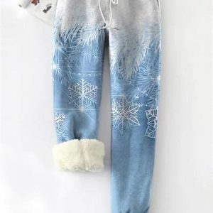 Casual Fluff/Granular Fleece Fabric Casual Pants, Pants, color:Blue|size:XXL, JustFashionNow