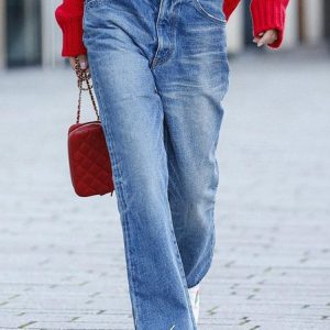 Cotton Plain Casual jeans, Jeans, color:Blue|size:3XL, JustFashionNow
