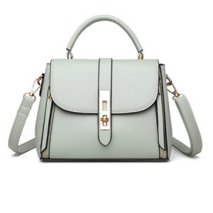 Women Commuting Twist Lock Crossbody Bag, Women's Bags, color:Cyan|size:One-size, JustFashionNow