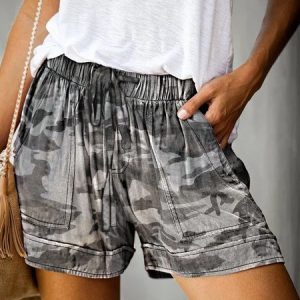 Women's Summer Elastic Waist Casual Shorts, Shorts, color:Color1|size:2XL, JustFashionNow