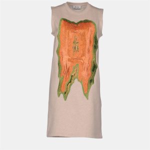 Acne Studios Beige Embroidered Cotton Sleeveless Dress XS, Dresses - Luxury Closet catalog