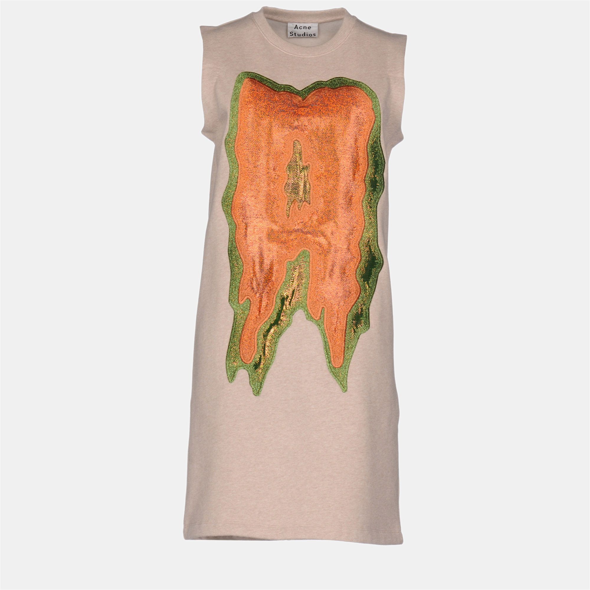 Acne Studios Beige Embroidered Cotton Sleeveless Dress XS, Dresses - Luxury Closet catalog