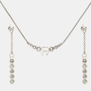Aigner Crystal Sterling Silver Necklace Set, Jewelry - Luxury Closet catalog