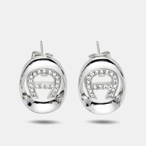 Aigner Crystals Silver Tone Earrings, Jewelry - Luxury Closet catalog