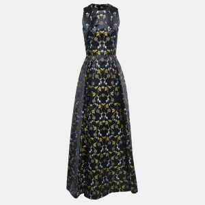 Alexander McQueen Navy Blue Floral Jacquard Sleeveless Gown S, Dresses - Luxury Closet catalog