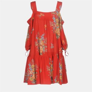 Alexander McQueen Red Floral Print Silk Mini Dress S (IT 40), Dresses - Luxury Closet catalog