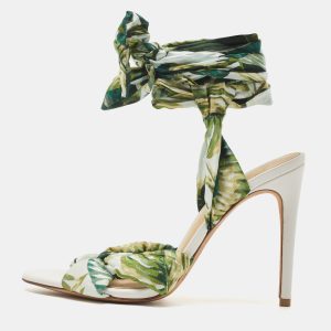 Alexandre Birman Multicolor Fabric Kacey Knot Detail Ankle Wrap Sandals Size 37, Sandals - Luxury Closet