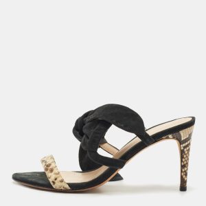 Alexandre Birman Black Suede Tie Detail Sandals Size 37.5, Sandals - Luxury Closet