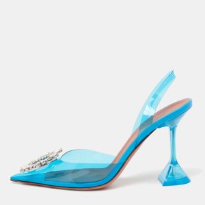 Amina Muaddi Blue PVC Begum Slingback Pumps Size 37.5, Pumps - Luxury Closet catalog