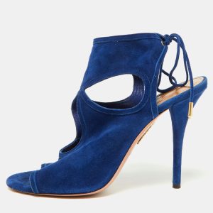 Aquazzura Blue Suede Sexy Thing Sandals Size 40, Sandals - Luxury Closet