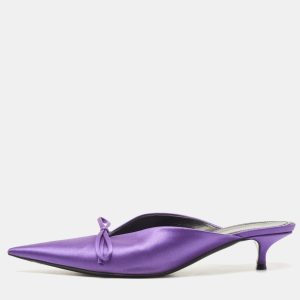 Balenciaga Purple Satin Knife  Mules Size 37, Sandals - Luxury Closet