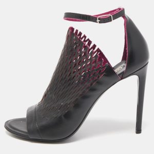 Balenciaga Black/Pink Lasercuts Leather Glove  Sandals Size 40, Sandals - Luxury Closet