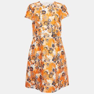 Boss By Hugo Boss Orange Floral Print Silk Mini Dress M, Dresses - Luxury Closet catalog