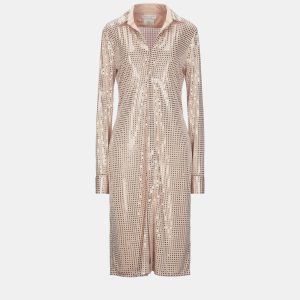 Bottega Veneta Beige Jersey Mirror Embellished Midi Dress S (IT 40), Dresses - Luxury Closet catalog