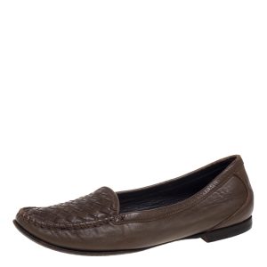 Bottega Veneta Olive Green Intrecciato Leather Loafers Size 38.5, Loafers & Slip-Ons - Luxury Closet catalog