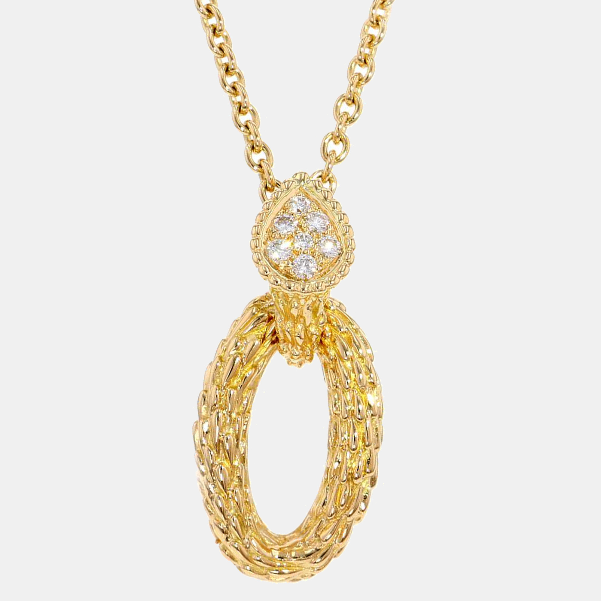 Boucheron 18K Yellow Gold Diamond Serpent Boheme Necklace, Necklaces - Luxury Closet catalog