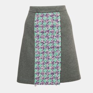 Boutique Moschino Grey Modal and Cotton Tweed Detail Mini Skirt L, Skirts - Luxury Closet catalog