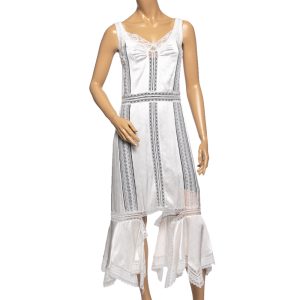 Burberry White Satin & Lace Paneled Slip Dress XS, Dresses - Luxury Closet